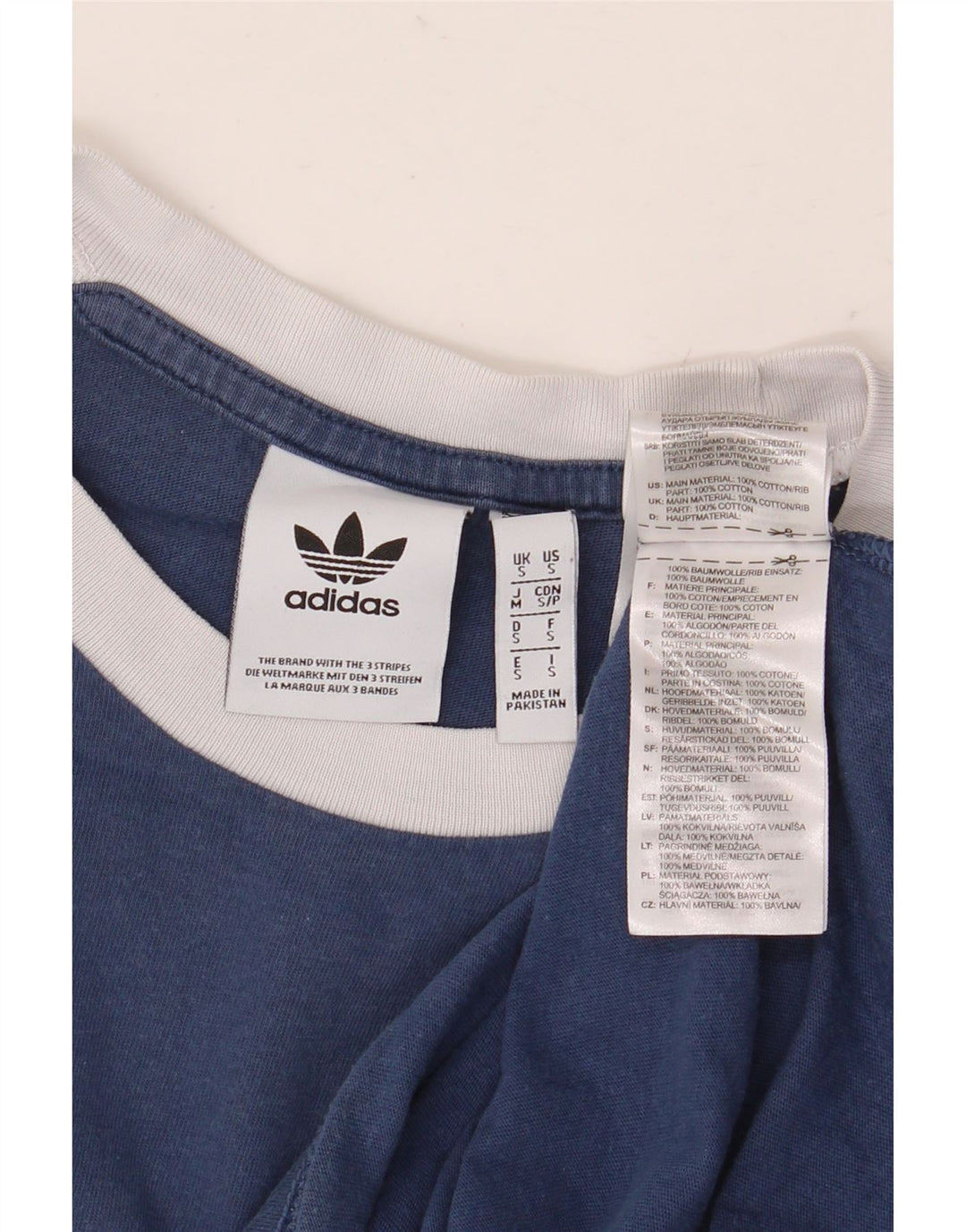 ADIDAS Herren T-Shirt Top Small Blau Baumwolle