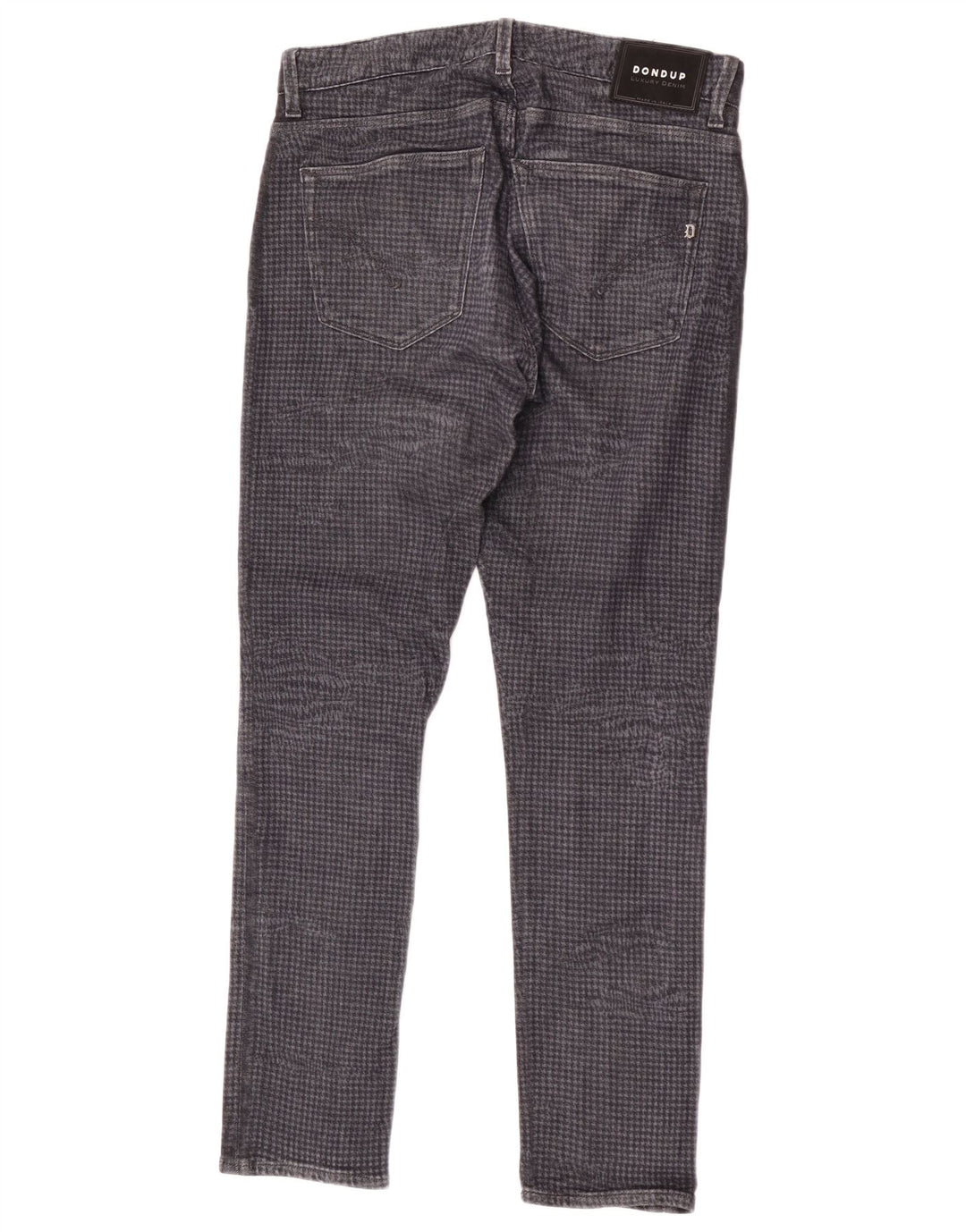 Dondup Herren Slim Jeans W32 L30 Graue Hahnentritt-Baumwolle
