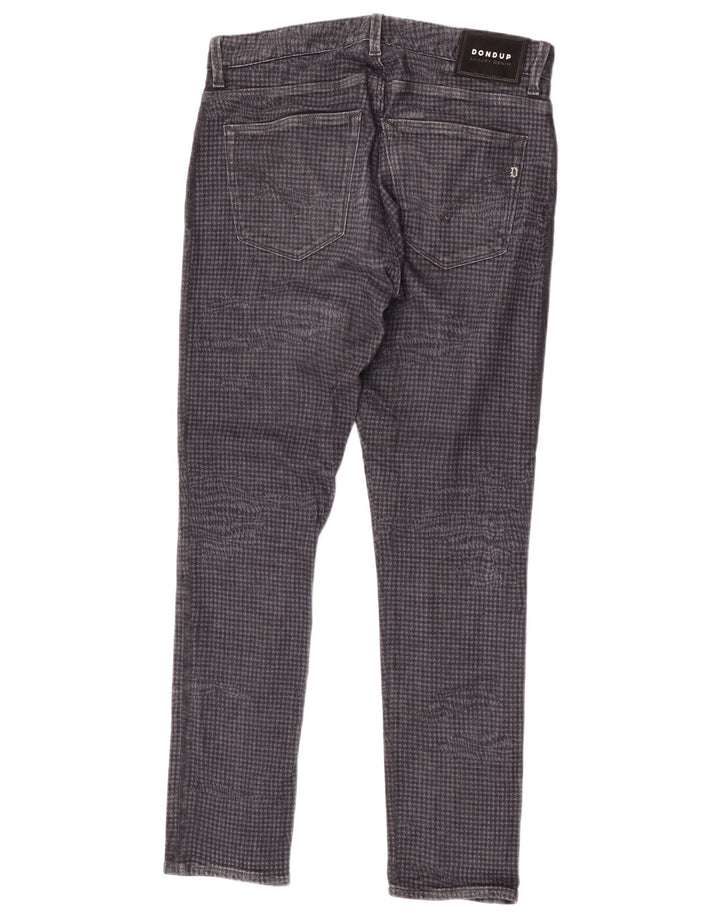Dondup Herren Slim Jeans W32 L30 Graue Hahnentritt-Baumwolle