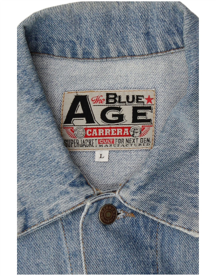 Carrera Herren Jeansjacke UK 40 Große blaue Baumwolle