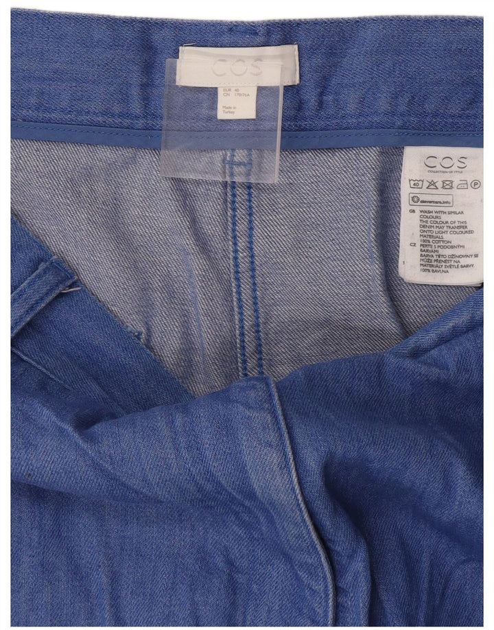 Cos Damen-Hose, kurz geschnitten, EU 40, mittelgroß, W30, L24, blaue Baumwolle