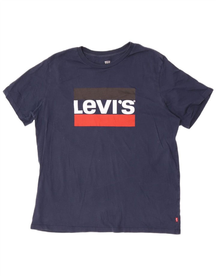 Levi's Herren-T-Shirt mit Standard-Passform, Grafik, Größe L, Marineblau