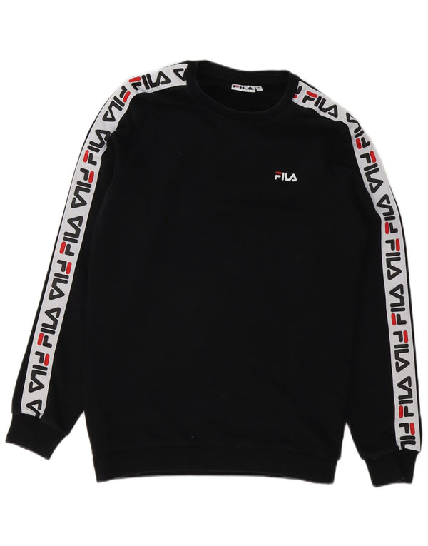 Fila Herren Grafik-Sweatshirt-Pullover XS Schwarz Colourblock-Baumwolle