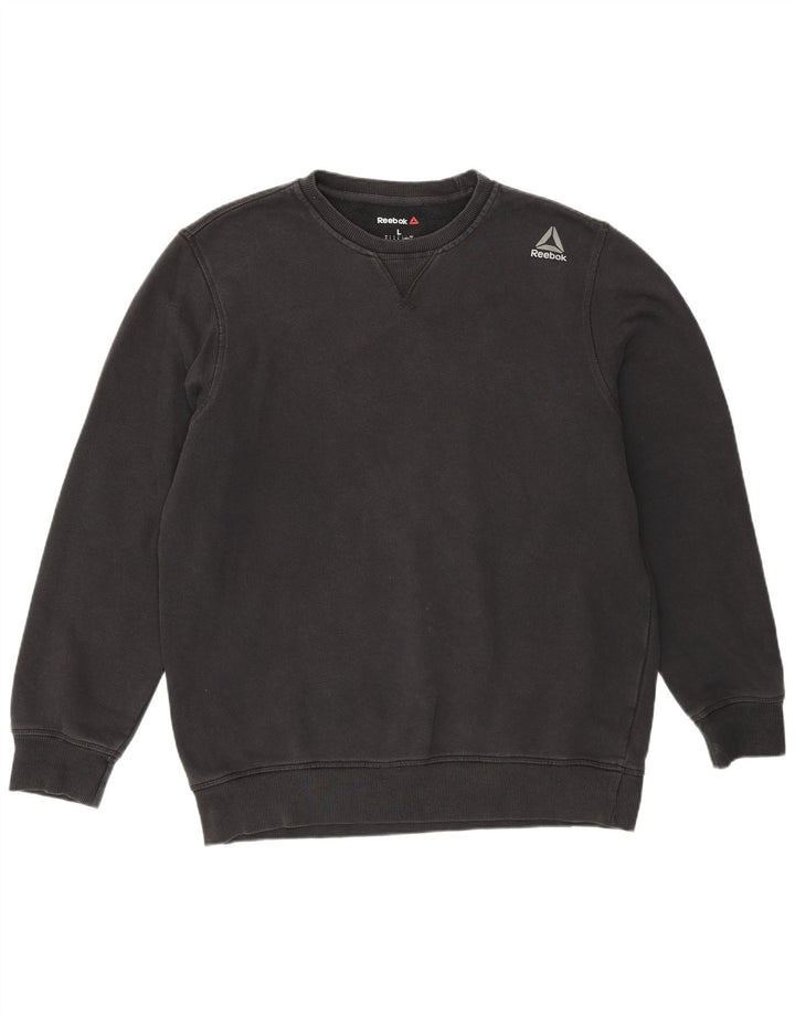 Reebok Herren Sweatshirt Pullover Large Schwarz Baumwolle