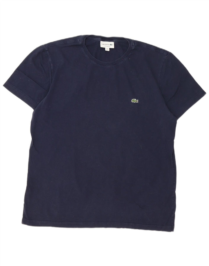 Lacoste Herren-T-Shirt mit normaler Passform, Größe 5, groß, marineblaue Baumwolle