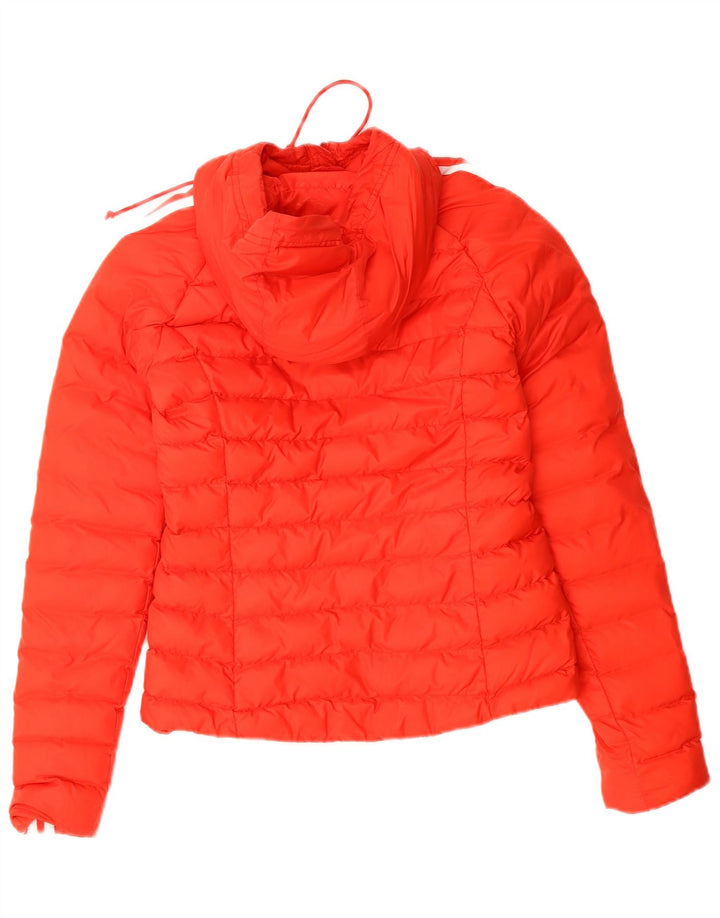 ADIDAS Womens Hooded Padded Jacket UK 6 XS Red Polyester