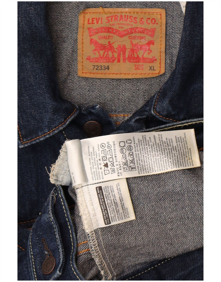 Levi's Herren Jeansjacke UK 42 XL Marineblau Baumwolle