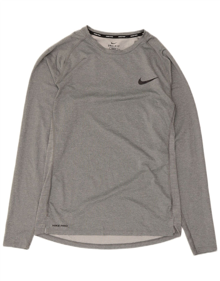 Nike Herren Dri Fit Top Langarm XL Grau Polyester