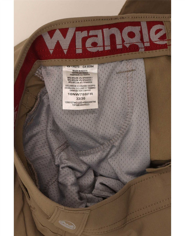 Wrangler Herren-Wander-Cargohose W33 L30 Khaki Nylon