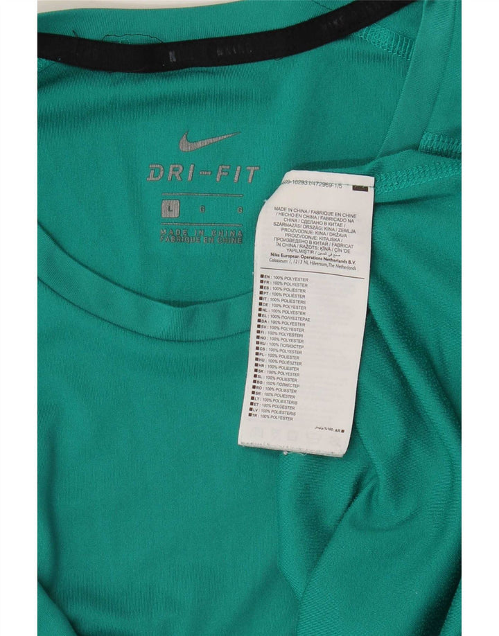 Nike Herren Dri Fit T-Shirt Top Large Grün Polyester