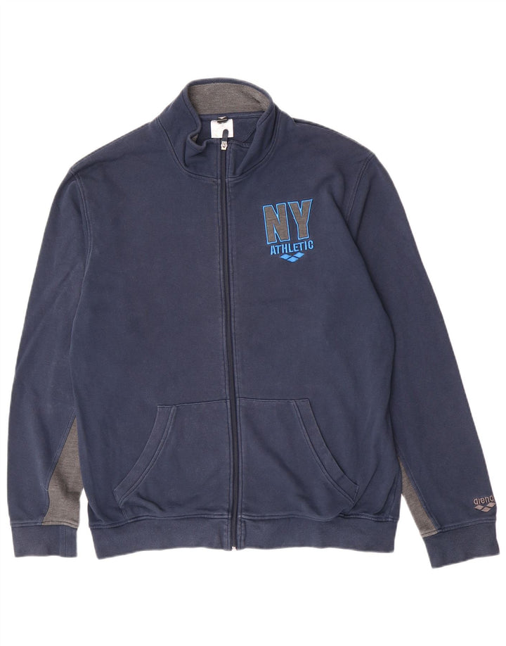 Arena Herren-Trainingsanzugoberteil mit Grafik, XL, Marineblau, Farbblock