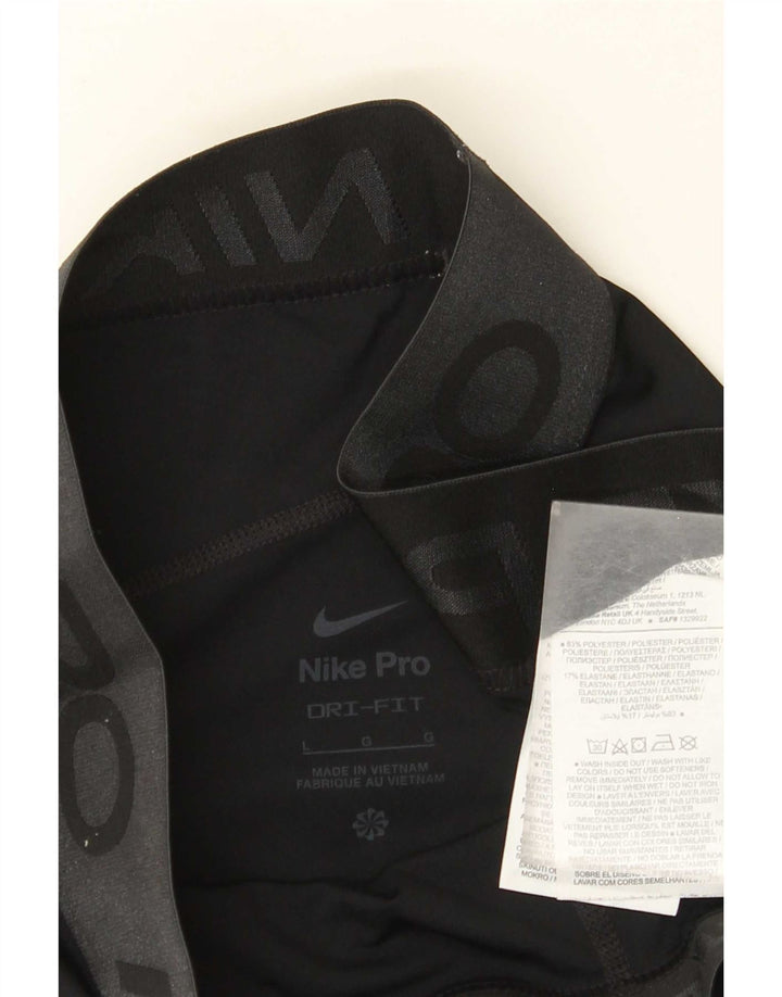 Nike Damen Dri Fit Graphic Leggings UK 14 Large Schwarz Polyester