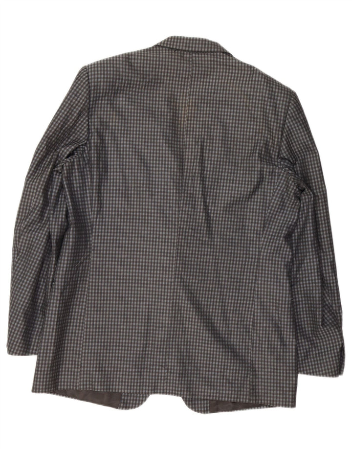 CAESAR Herren-Blazer mit 2 Knöpfen, IT 56, XL, grau, Gingham-Baumwolle