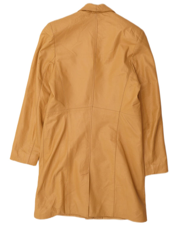 Carmen Damen Ledermantel UK 12 Mittelgelbes Leder