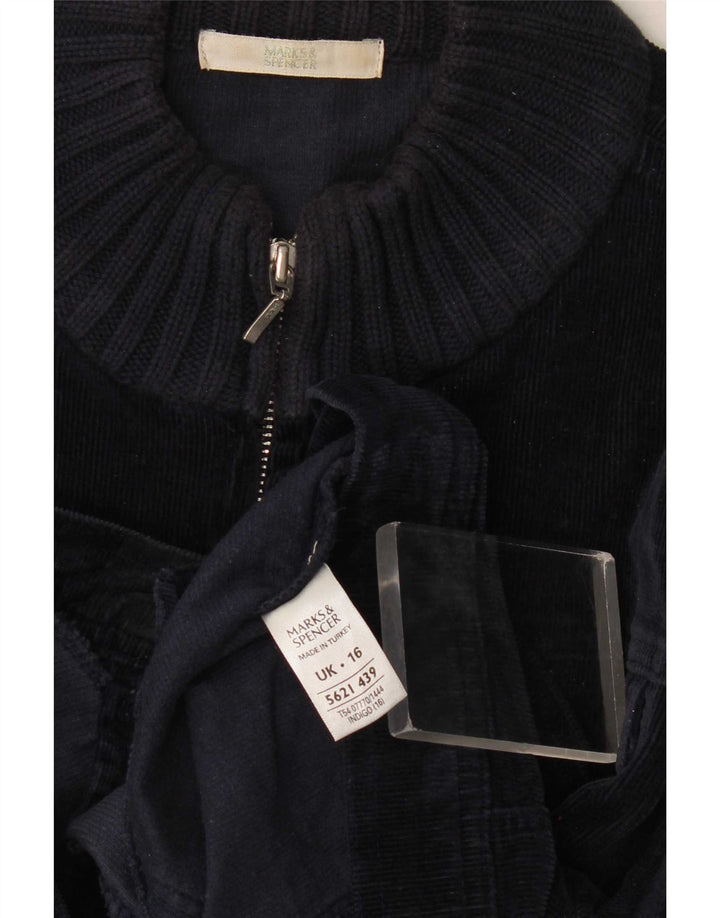Marks & Spencer Damen Cordjacke UK 16 Large Marineblau Baumwolle
