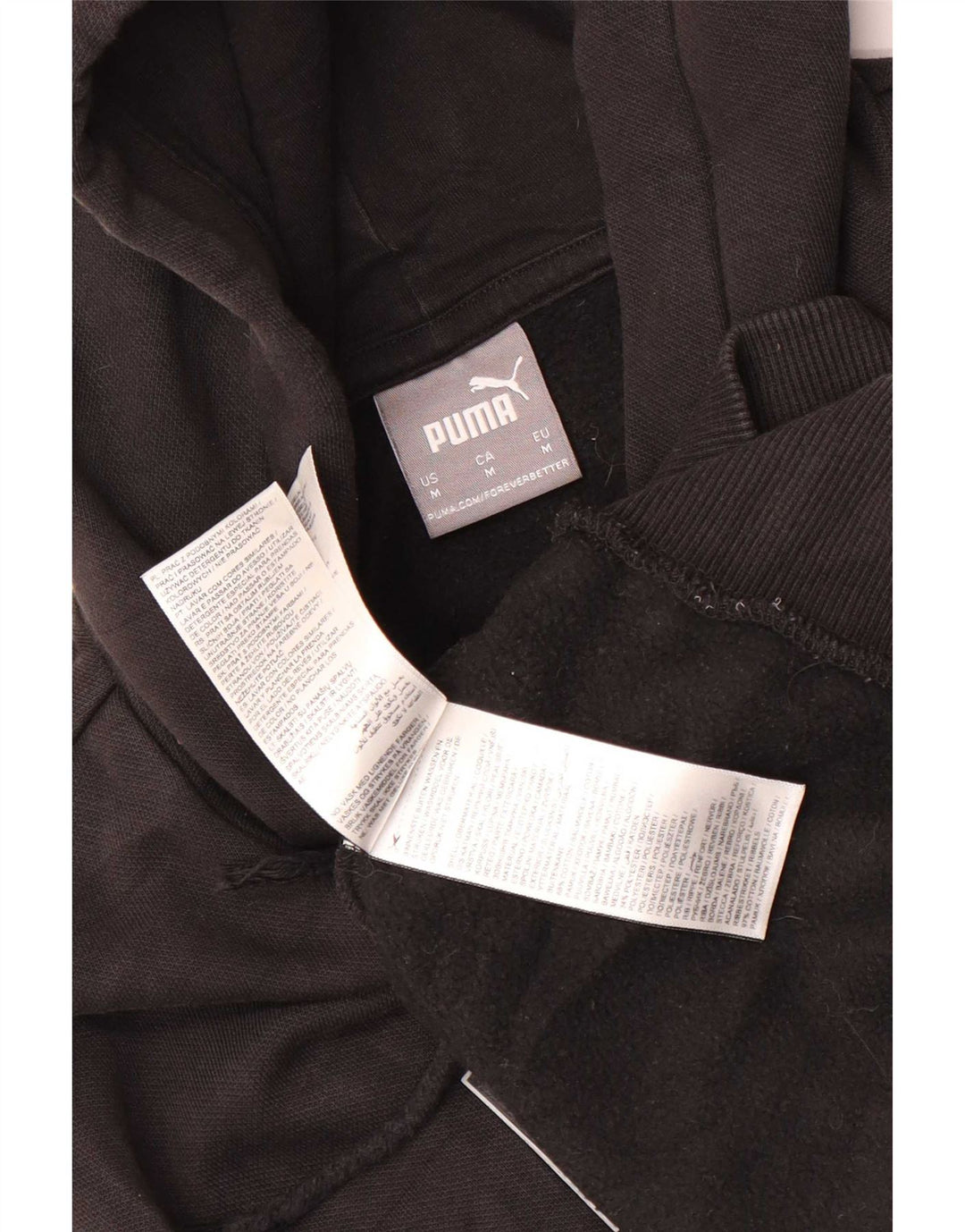 Puma Herren Grafik-Hoodie-Pullover aus mittelschwarzer Baumwolle