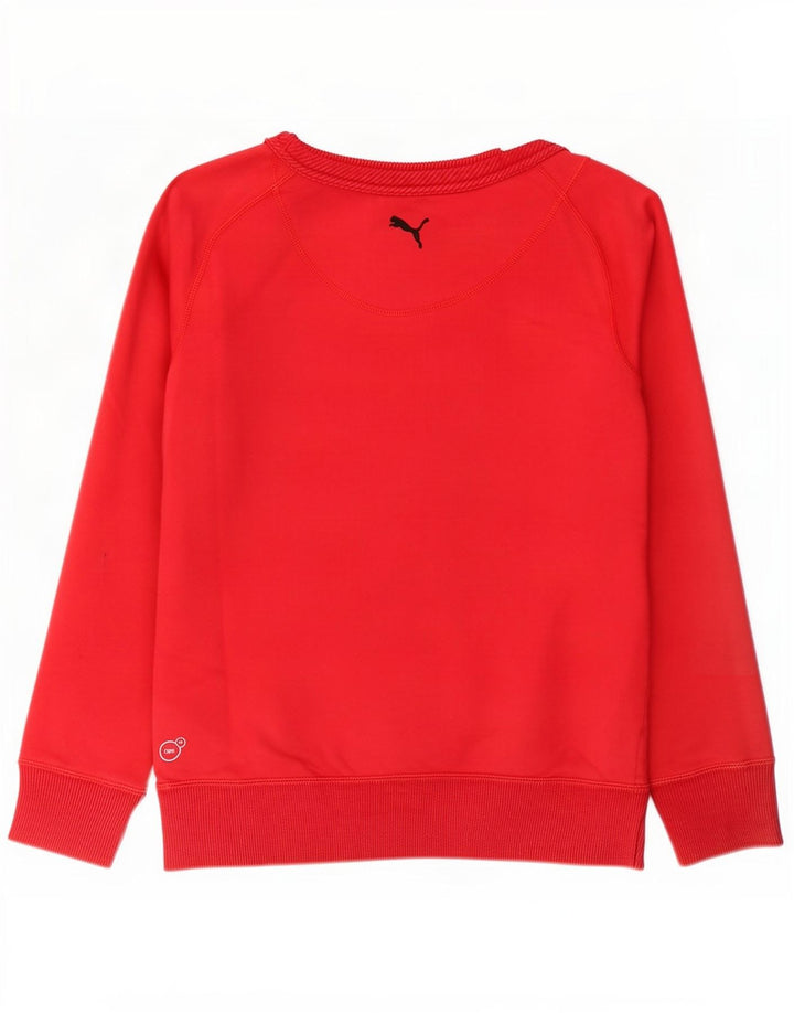 Puma Womens Graphic Sweatshirt Pullover UK 10 Small Rote Baumwolle
