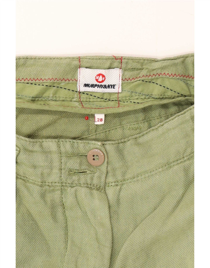 Murphy & Nye Damen Chinoshorts Medium W28 Grünes Leinen