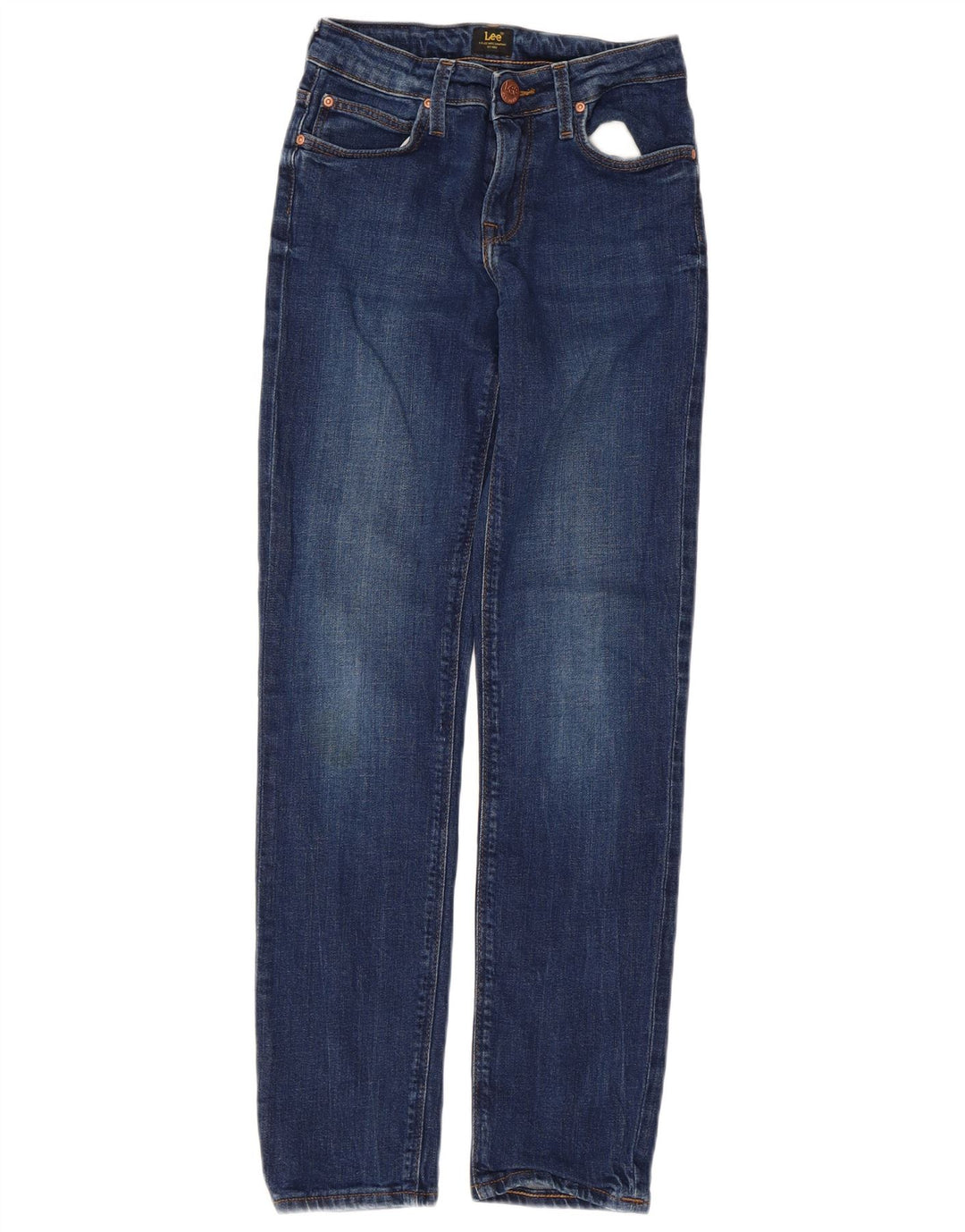 Lee Damen Elly Straight Jeans W24 L28 Blaue Baumwolle