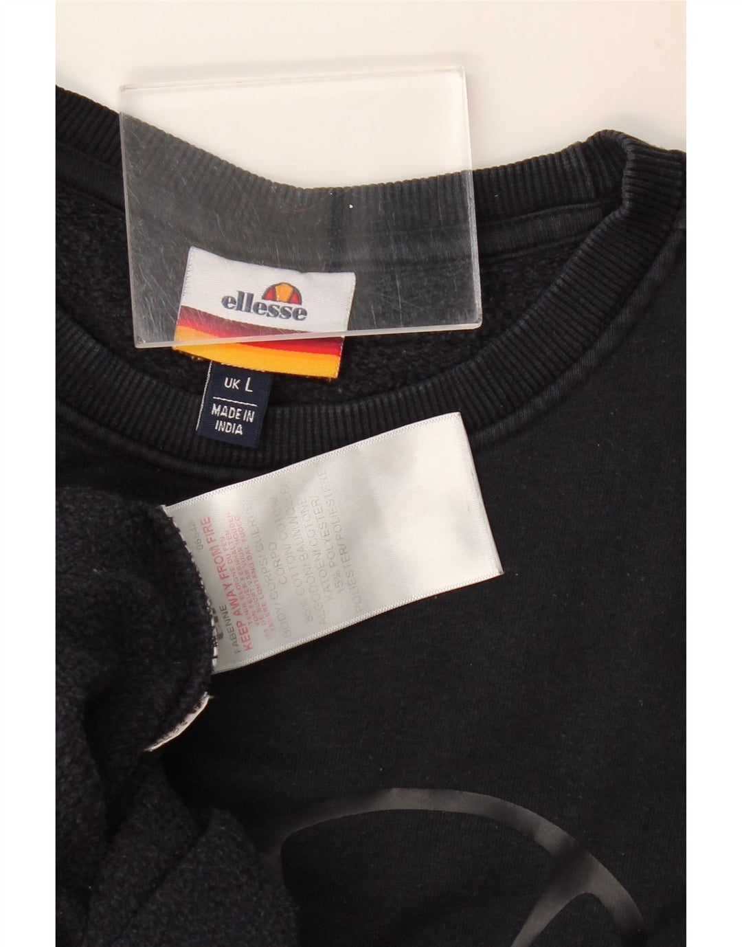 ELLESSE Herren-Sweatshirt mit Grafik, groß, marineblau, Baumwolle