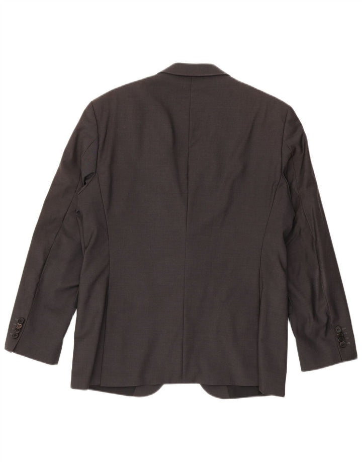 Hugo Boss Herren-Blazer mit 2 Knöpfen, Größe 36, klein, graue Schurwolle