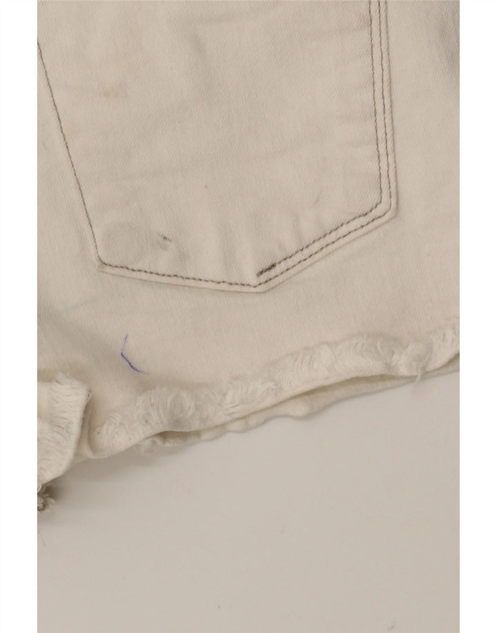 MOSSIMO Womens Power Stretch Denim Shorts US 6 Medium W28 White Cotton Vintage Mossimo and Second-Hand Mossimo from Messina Hembry 
