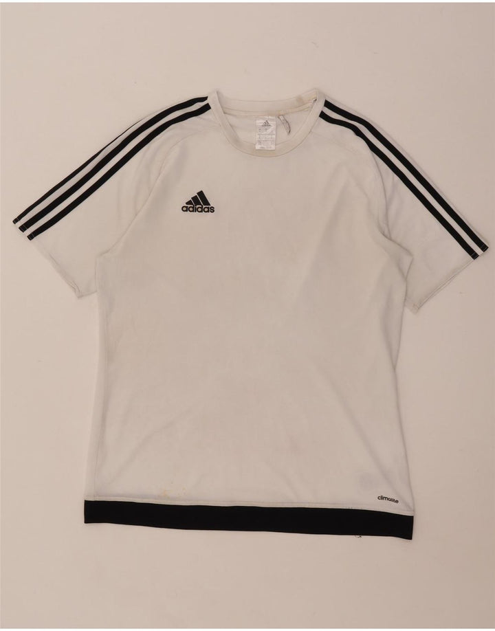 Adidas Herren Climalite T-Shirt Top Mittelweißes Colourblock-Polyester