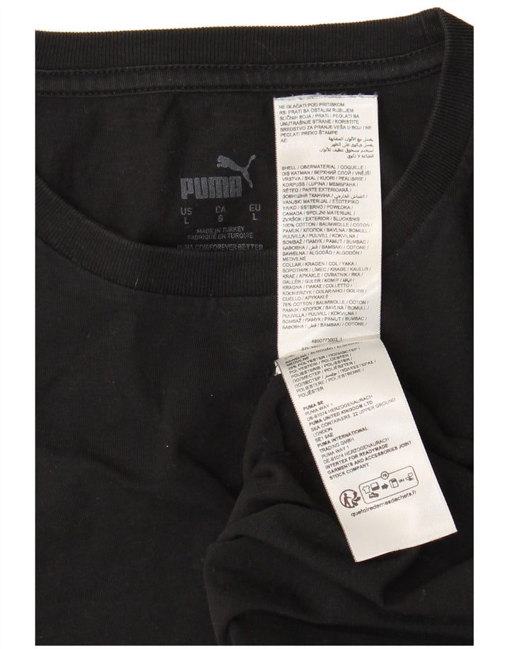 Puma Herren T-Shirt Top Large Schwarz Baumwolle