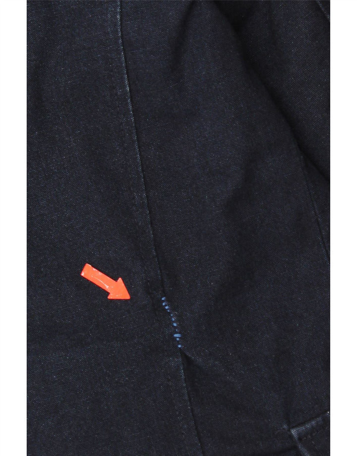 Zara Herren Pea Coat UK 36 Small Marineblaue Baumwolle