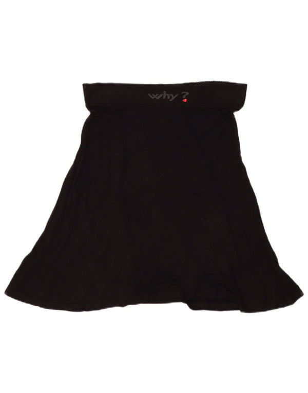 Desigual Damen Grafik-A-Linien-Rock W32 Large Schwarz geblümt