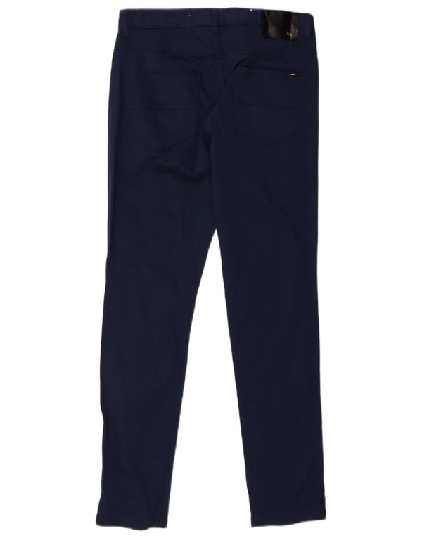Zara Herren Skinny Chino Hose EU 42 Large W32 L30 Marineblau Baumwolle