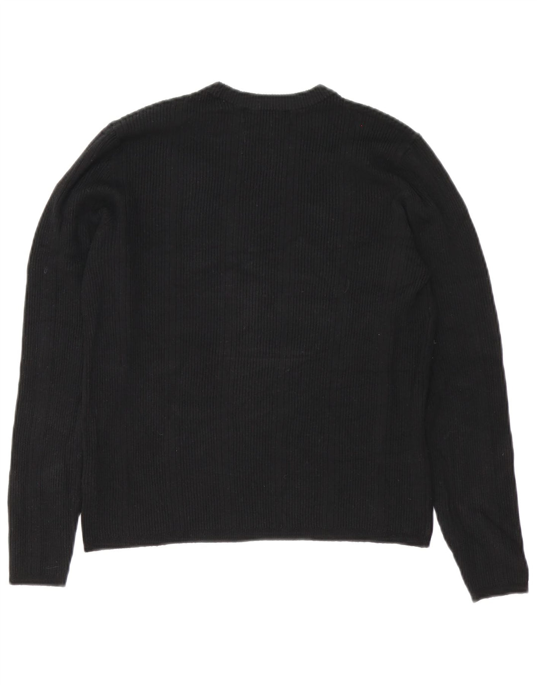 Marks & Spencer Damen-Pullover mit Rundhalsausschnitt, UK 14, Größe L, schwarze Viskose
