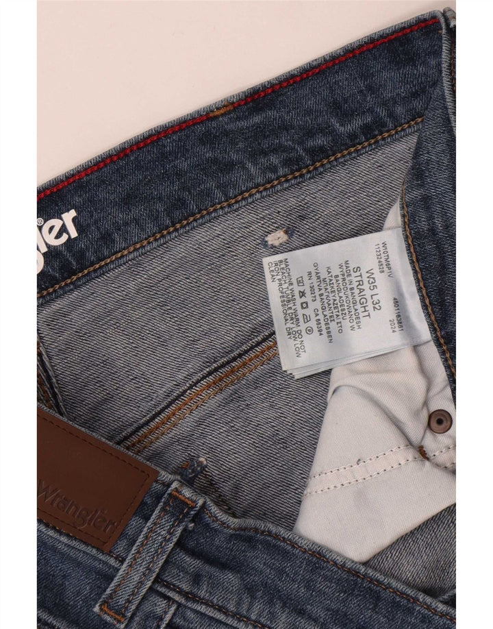 Wrangler Herren Straight Jeans W35 L32 Blaue Baumwolle