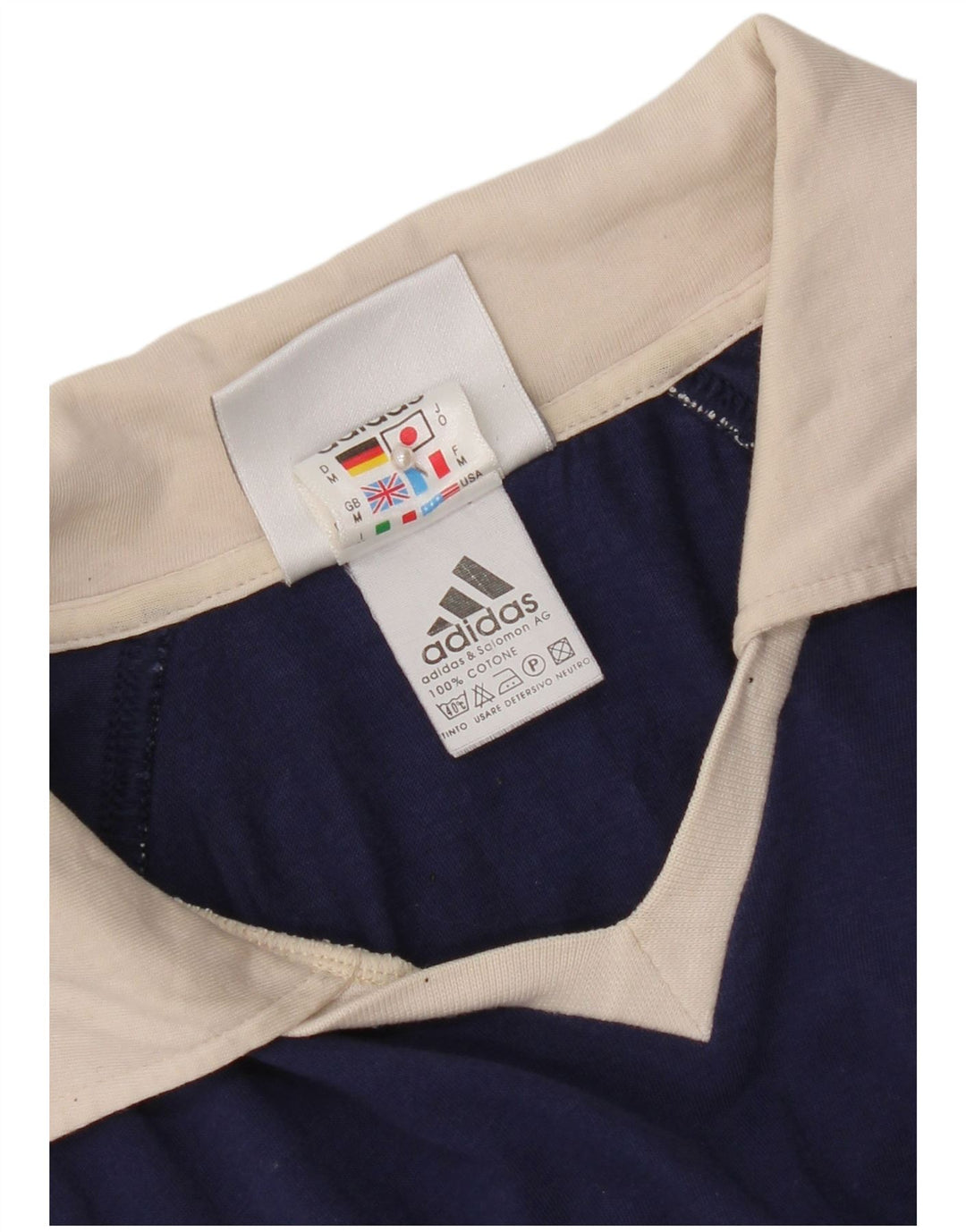 Adidas Herren-Poloshirt, mittelgroß, marineblau, Colourblock-Baumwolle