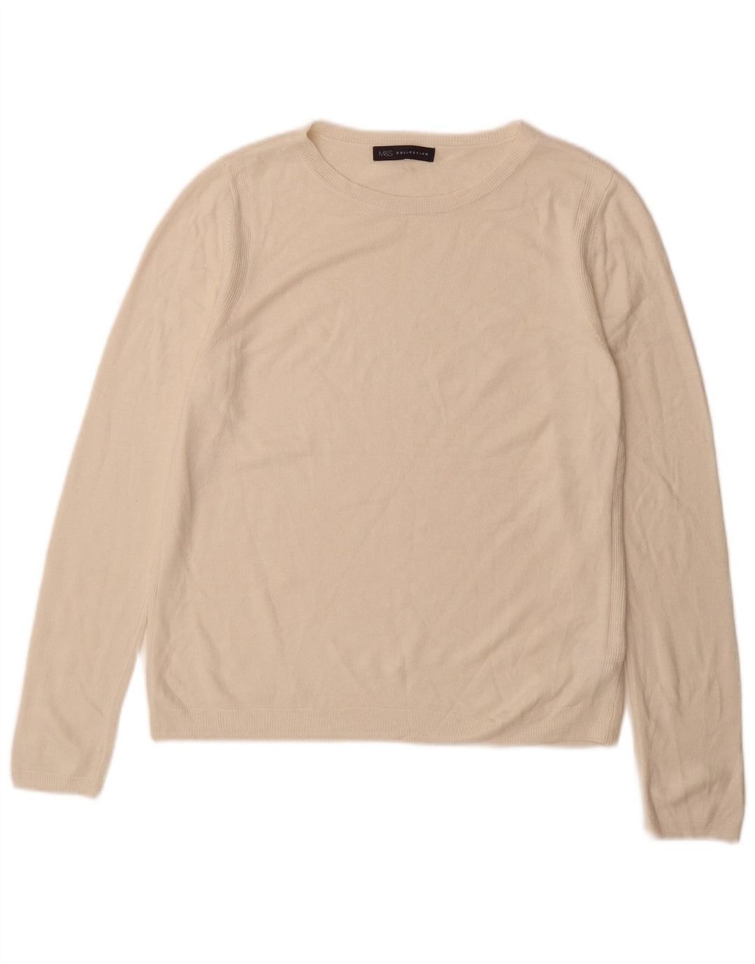 Marks & Spencer Damen-Pullover mit U-Boot-Ausschnitt, UK 12, Mittelweiß, Acryl