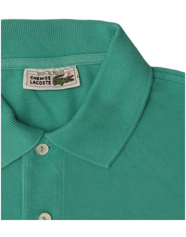 Lacoste Herren-Poloshirt, Größe 4, mittlere türkisfarbene Baumwolle