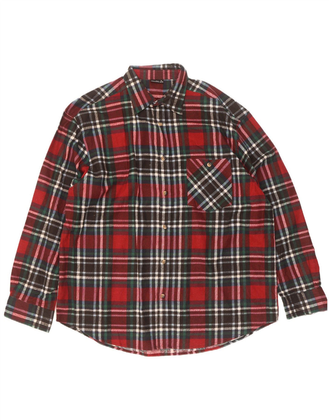 Identisches Flanellhemd für Herren, Größe 43/44, XL, rot kariert, Baumwolle