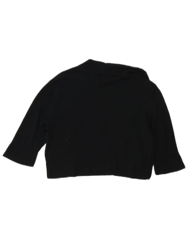 Mossimo Womens Short Sleeve Open Bolero Jumper UK 12 Medium Black Cotton
