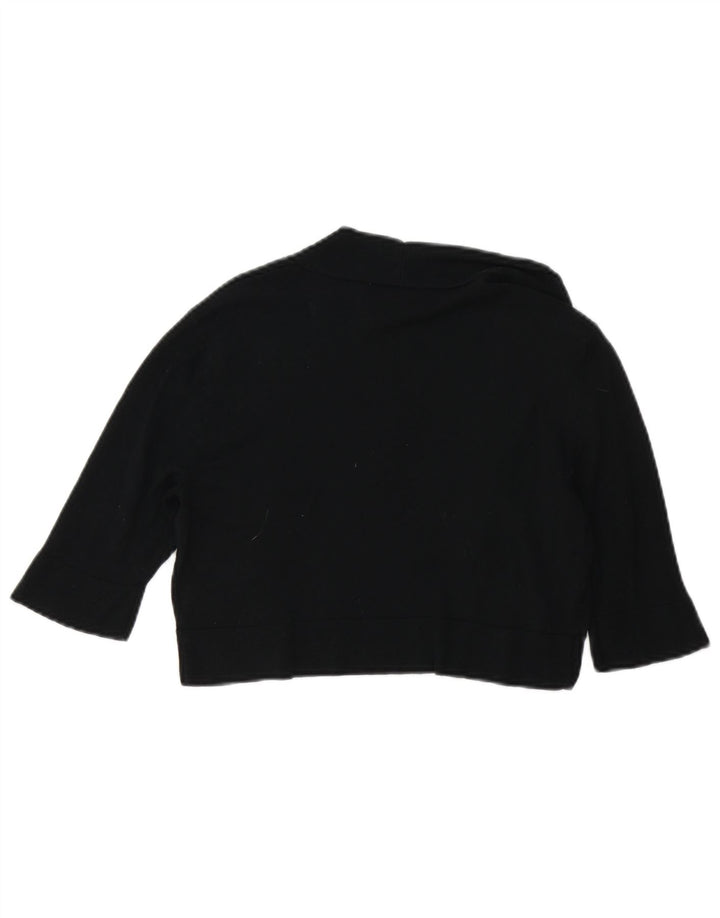 Mossimo Womens Short Sleeve Open Bolero Jumper UK 12 Medium Black Cotton