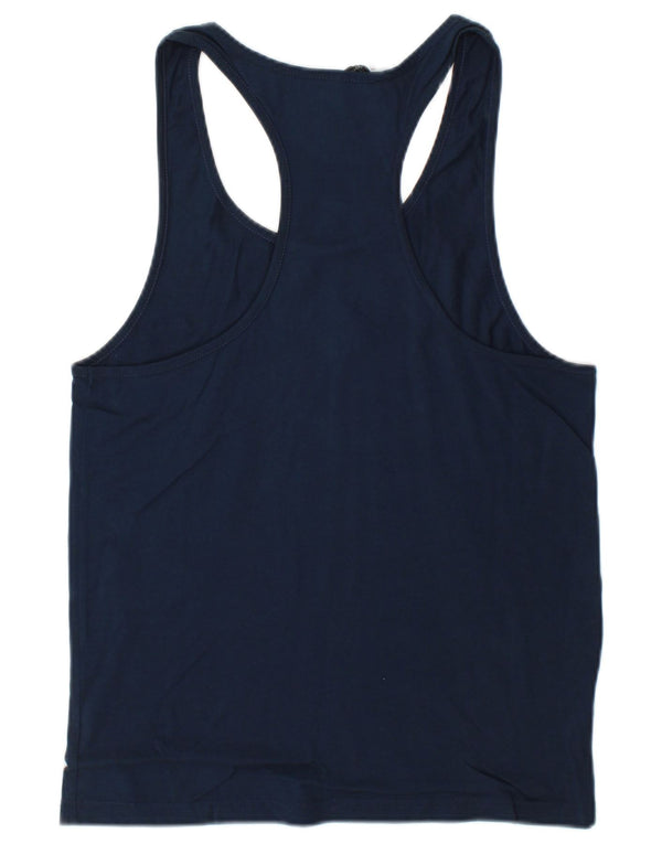 PEPE Jeans Mens Graphic Vest Top Medium Navy Blue Cotton