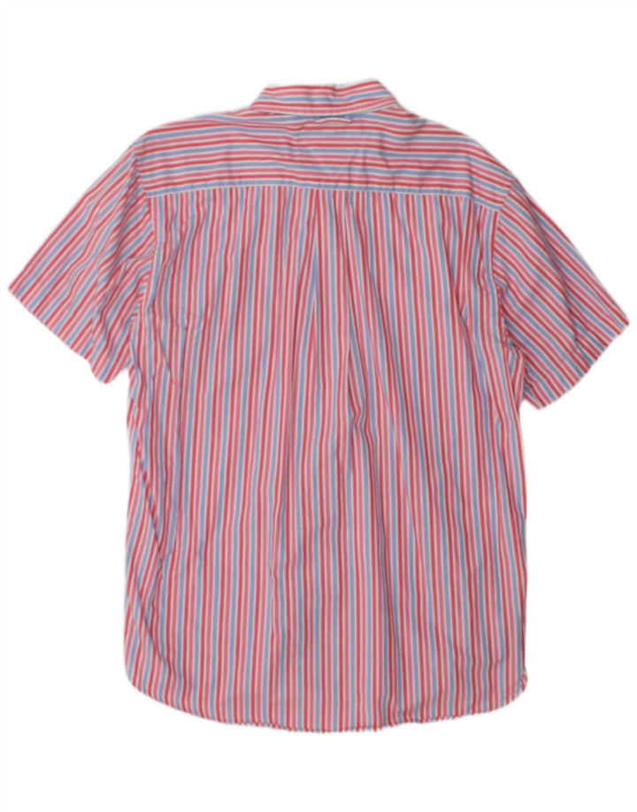 Tommy Hilfiger Herren-Kurzarmhemd, groß, roter Nadelstreifen