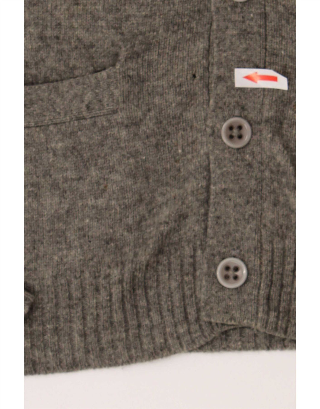 Penguin Herren-Strickjacke aus mittelgrauer Lammwolle