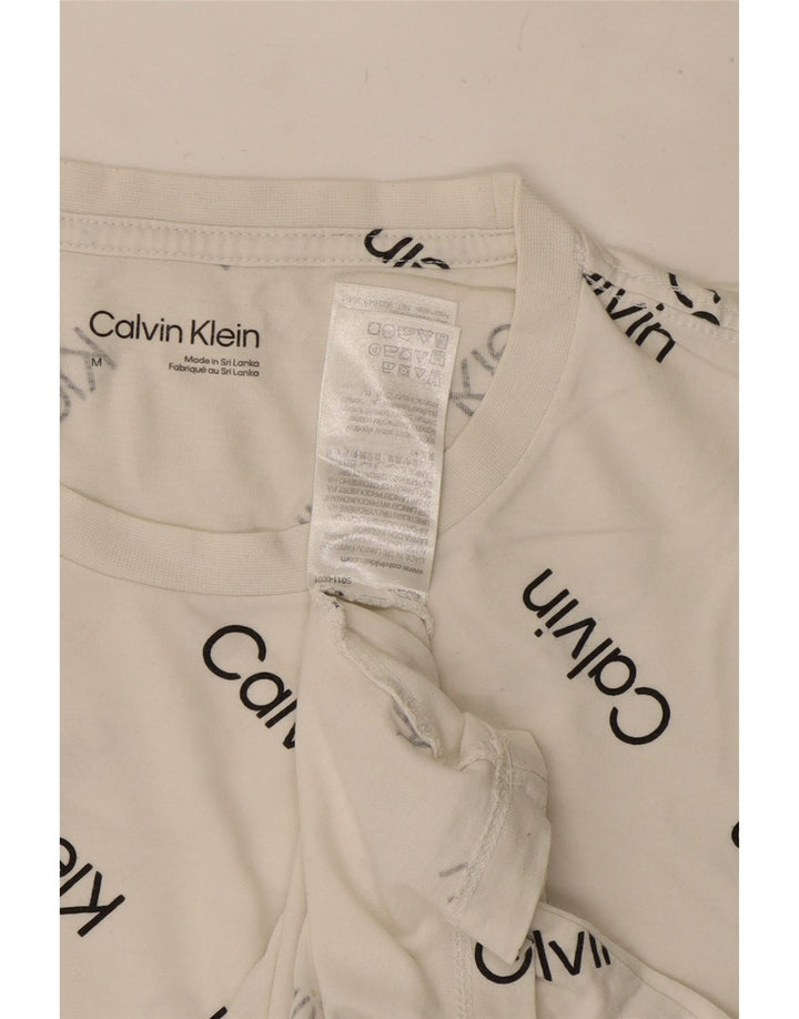 Calvin Klein Herren-T-Shirt mit Grafik, mittelweiße Baumwolle