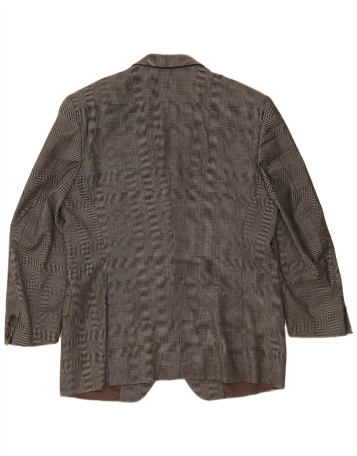 Canali Herren-Blazer mit 3 Knöpfen, IT 54, 2XL, grau karierte Wolle