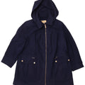MICHAEL KORS Damen Kapuzenmantel UK 18 XL Marineblaue Wolle