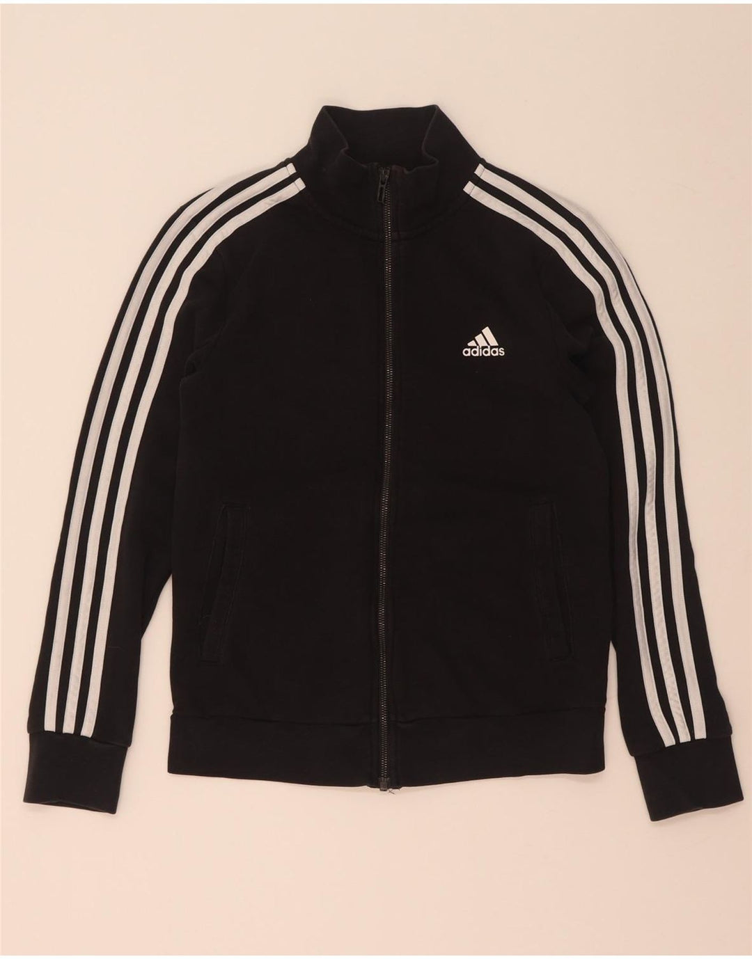 Adidas Damen Trainingsanzug Top Jacke UK 8/10 Small Schwarz Baumwolle