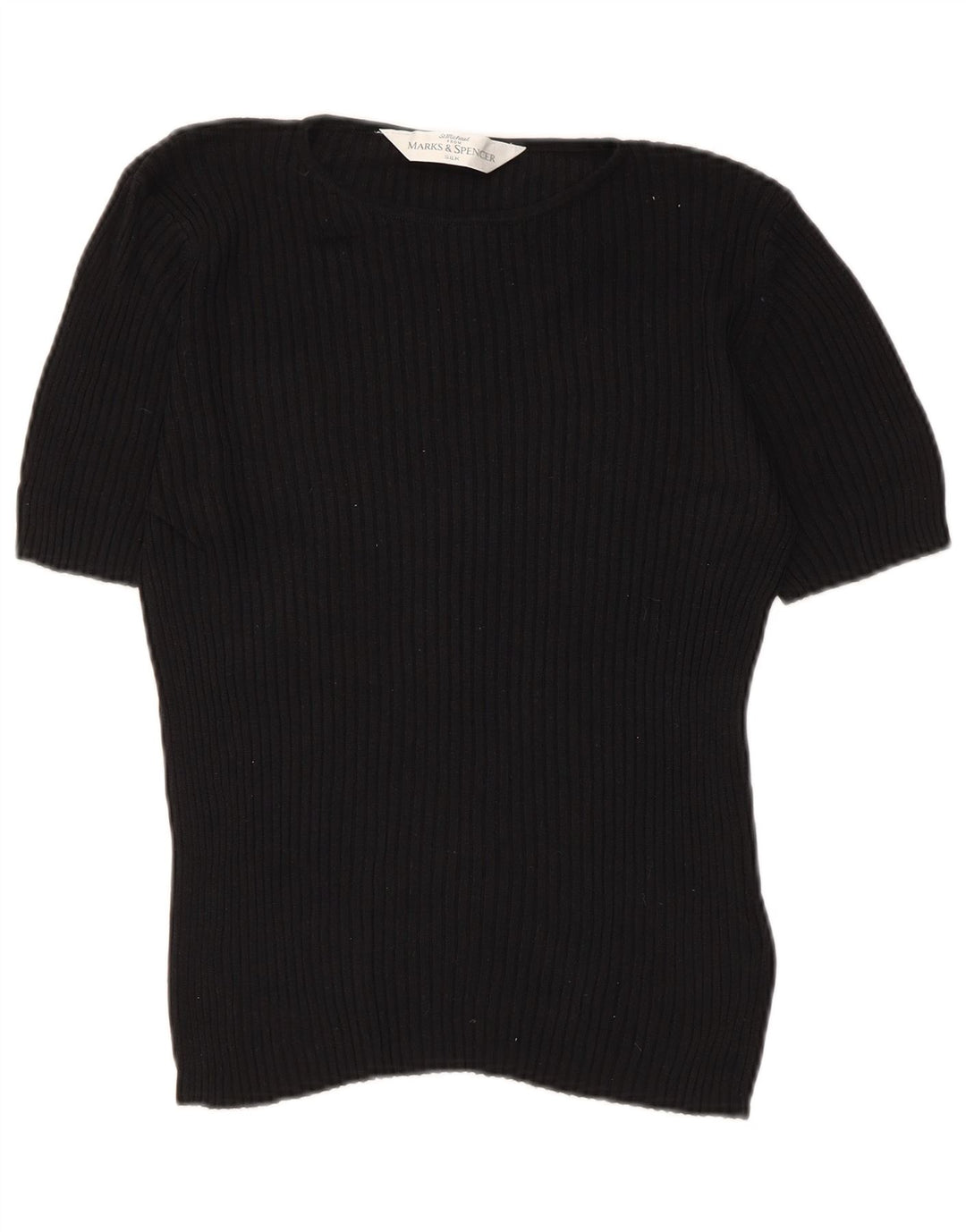 Marks & Spencer Damen Blusenoberteil UK 12 Mittelschwarze Seide