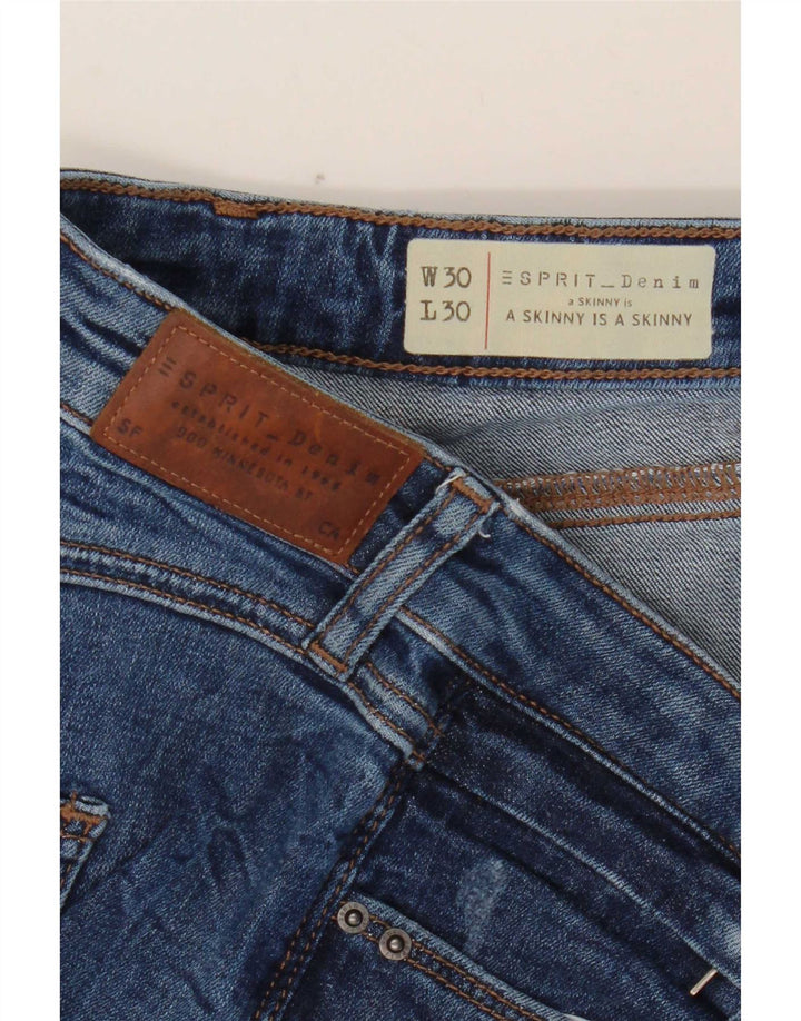 Esprit Damen Skinny Jeans W30 L30 Blaue Baumwolle