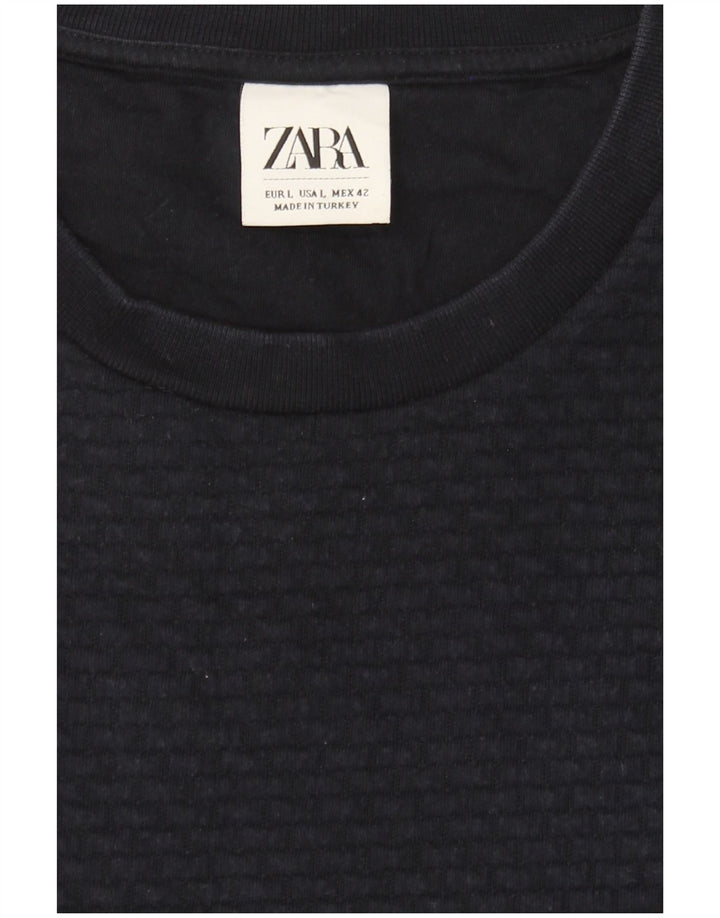 Zara Herren Sweatshirt Pullover Large Marineblau