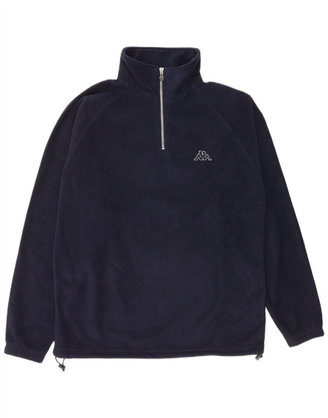 KAPPA Herren-Fleecepullover mit Reißverschluss am Hals, groß, marineblaues Polyester